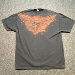 Miami Ink TShirt Sz XL Mens Black Grunge Tattoo Skull Wings‎ Discovery 2008